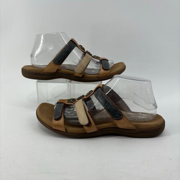 Taos Womens Sz 10 Slip On Sandals Leather Brown PZ4-14021 - Picture 8 of 14